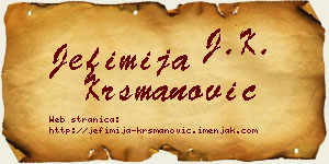 Jefimija Krsmanović vizit kartica